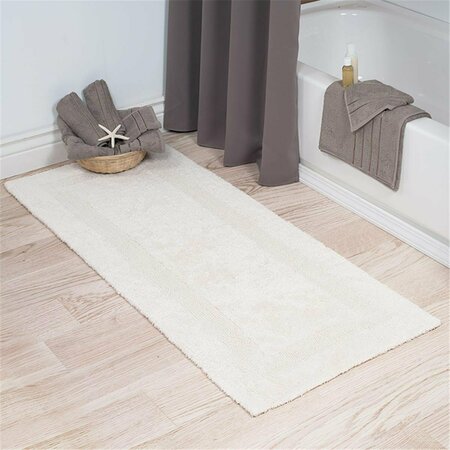 DAPHNES DINNETTE 24 x 60 in. Plus 100 Percent Cotton Bathroom Runner, Ivory DA3238772